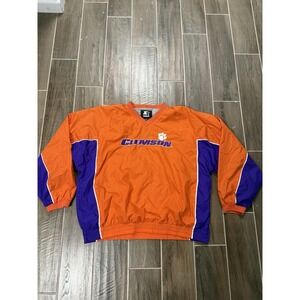 Vintage Clemson Tigers Starter Pullover Jacket Orange Purple XL NCAA